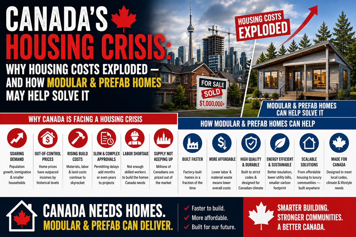Canada’s Housing Crisis: Why Housing Costs Exploded — And How Modular & Prefab Homes May Help Solve It