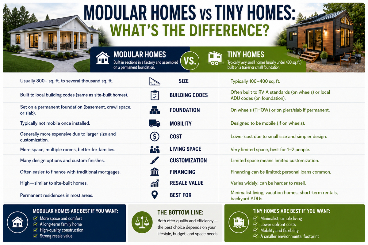 Modular Homes vs Tiny Homes: What’s the Difference?