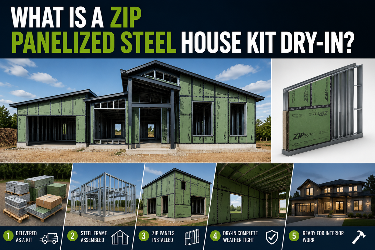 What Is a ZIP Panelized Steel House Kit Dry-In?
