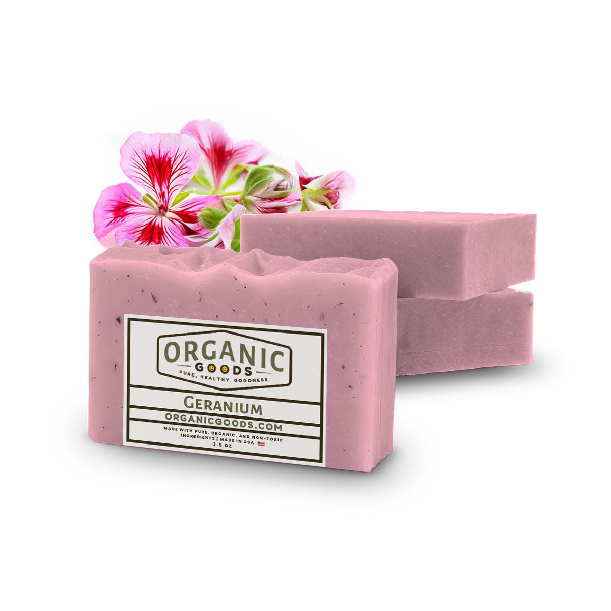 Geranium Scented Organic Bar Soap – 4 oz