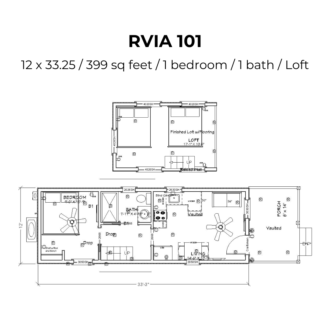 Modern RV Park Model Cottage (RVIA certified) (WEST VIRGINIA PRICING)