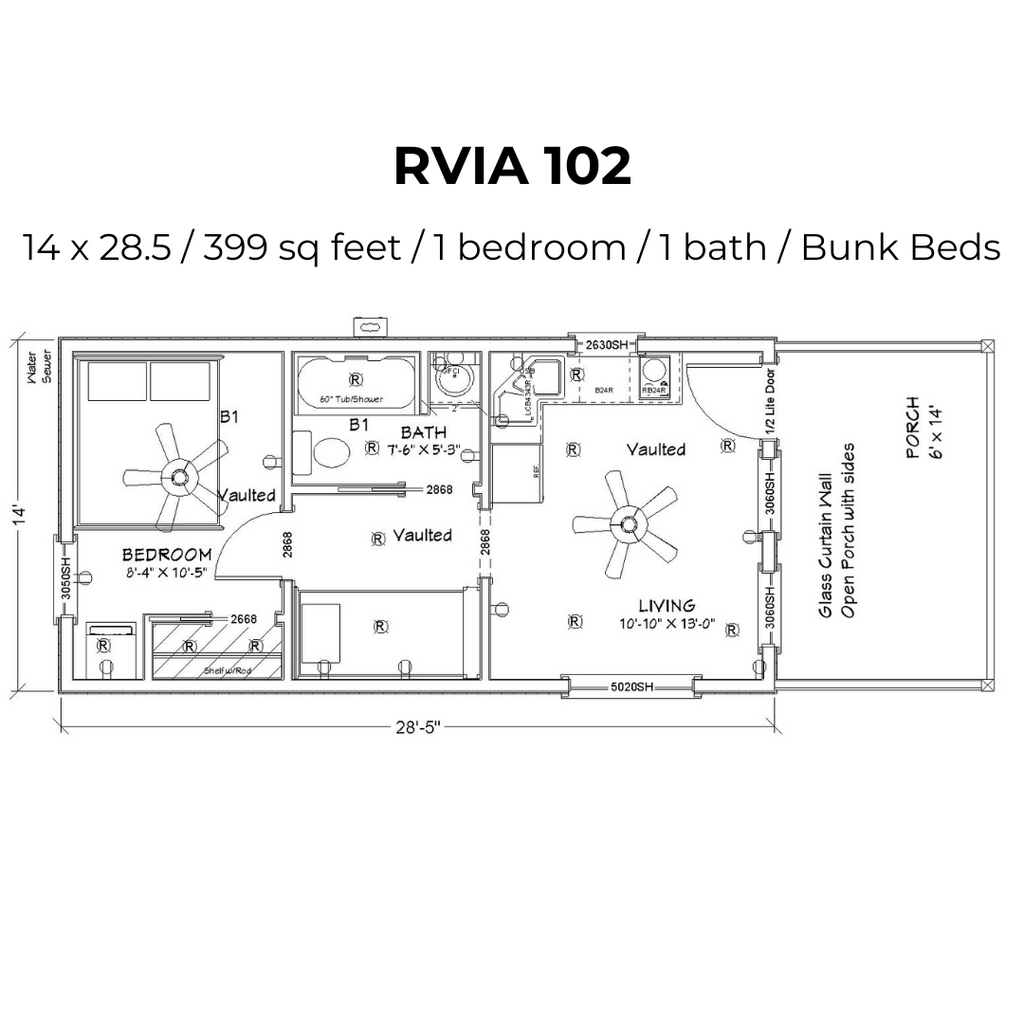 Modern RV Park Model Cottage (RVIA certified) (VIRGINIA PRICING)