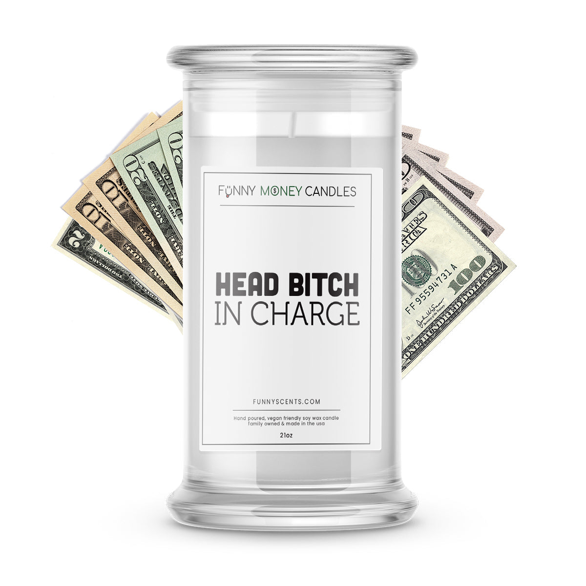 Head Bitch In Charge Money Funny Candles