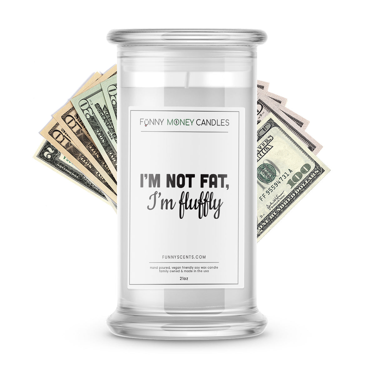 I'm not Fat, I'm fluffly Money Funny Candles