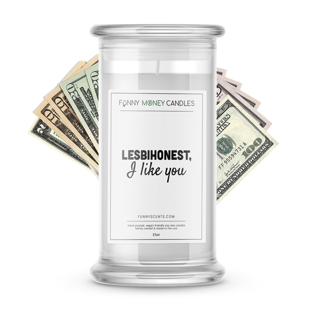 Lesbihonest, I Like You Money Funny Candles