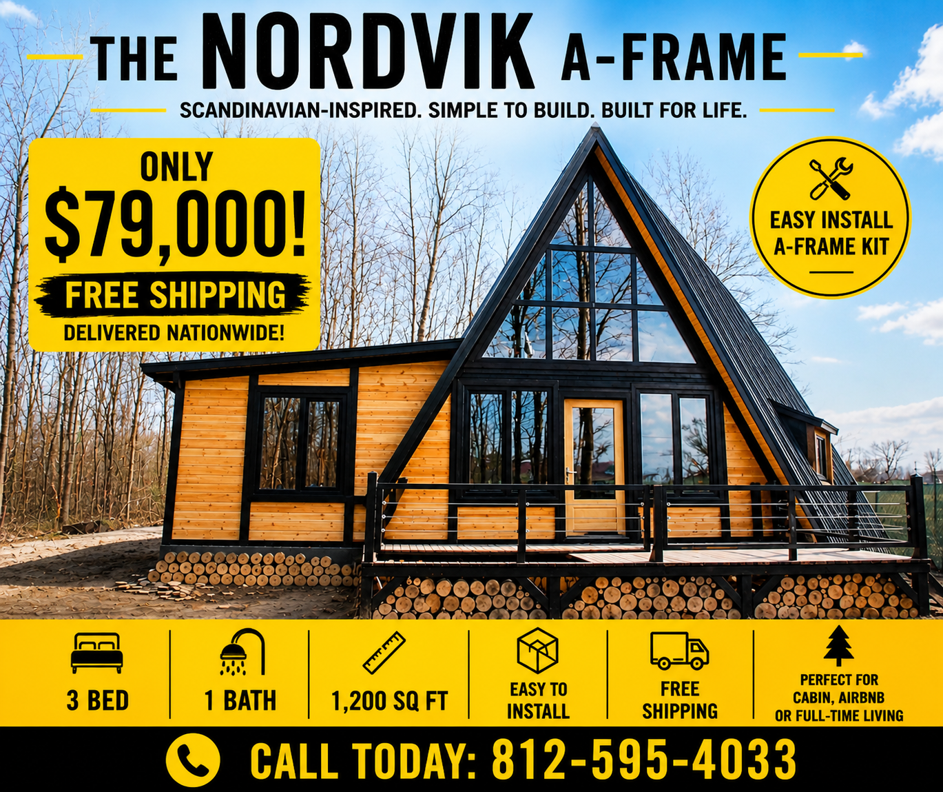 NORDVIK A-FRAME ( AFRAME ) CABIN KIT