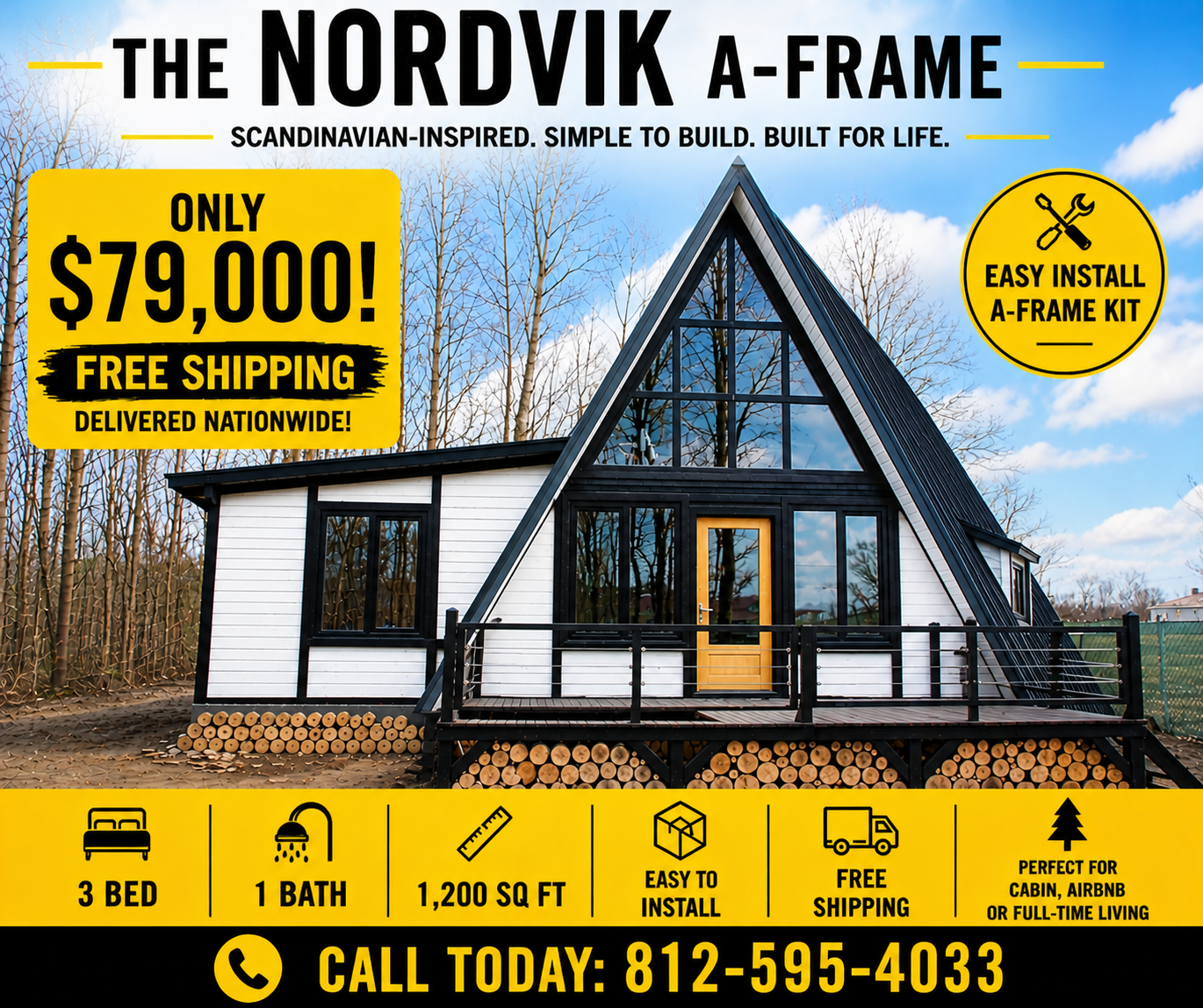 NORDVIK A-FRAME ( AFRAME ) CABIN KIT