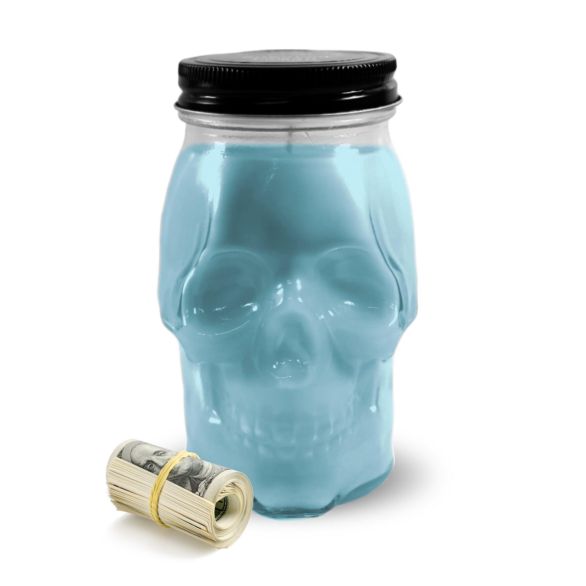 BLUE SKIES SKULL CASH CANDLE