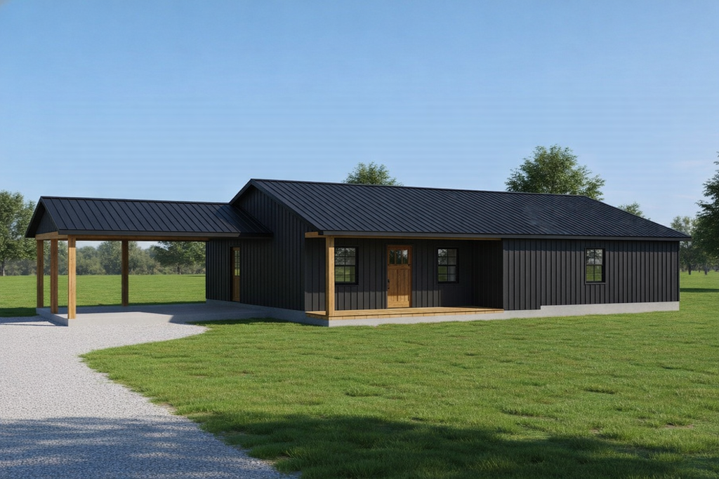 The Black Swan Affordable House Kit (3 bed 2 bath plus Carport)