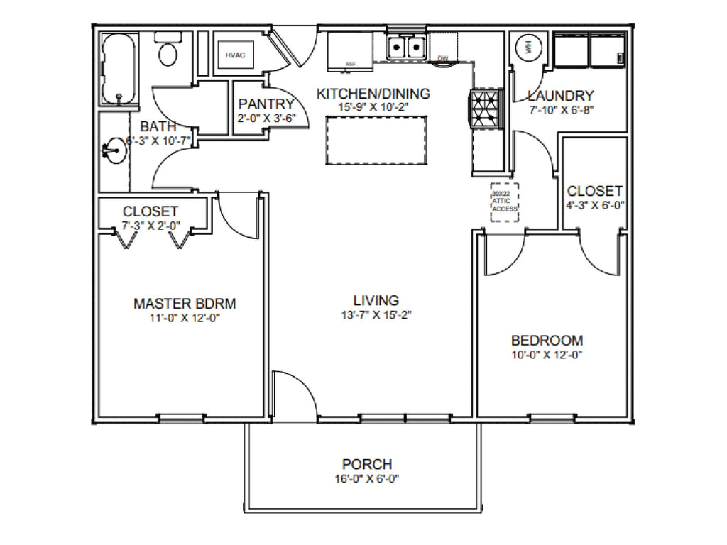 The Cloverfield Affordable House Kit (2 bed 1 bath)