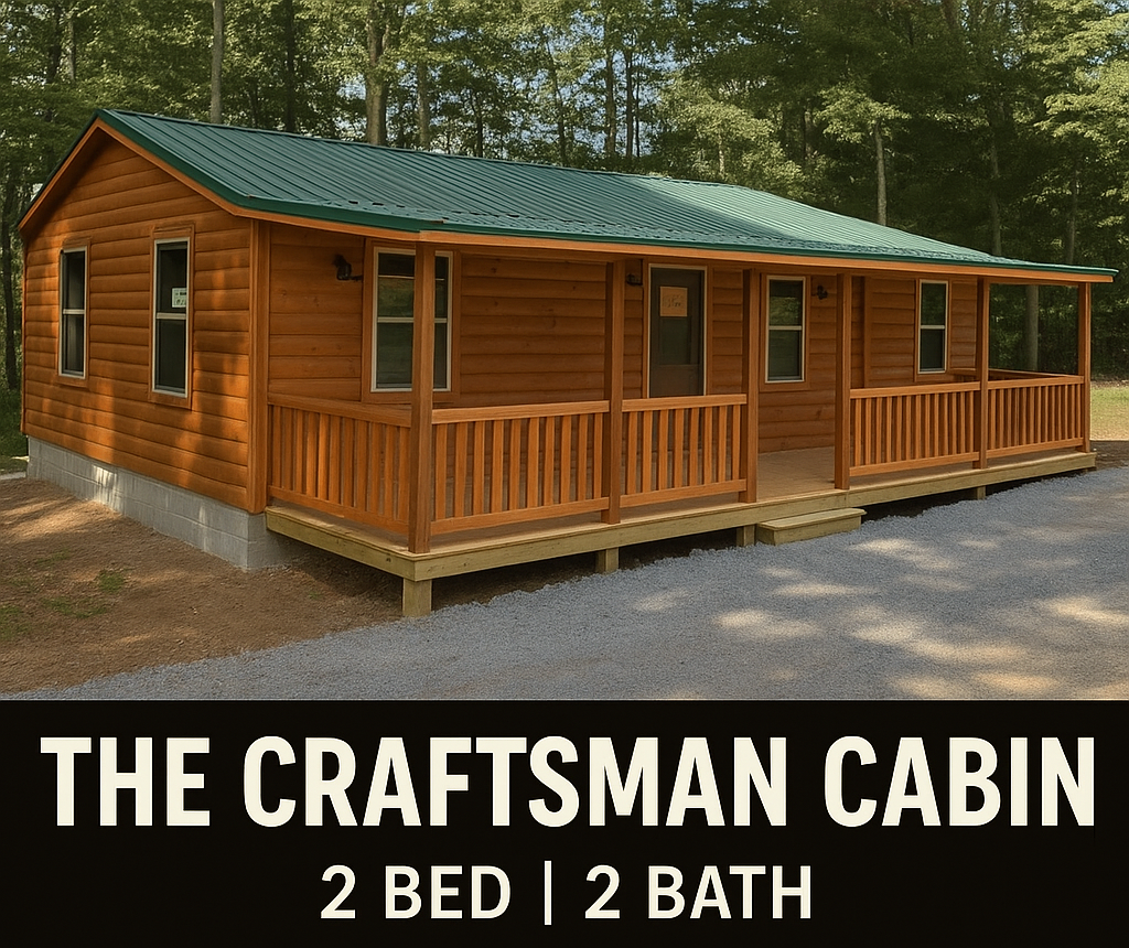 The Craftsman Cabin (2 bed 2 bath, 2 bed 1 bath or 1 bed 1 bath options)