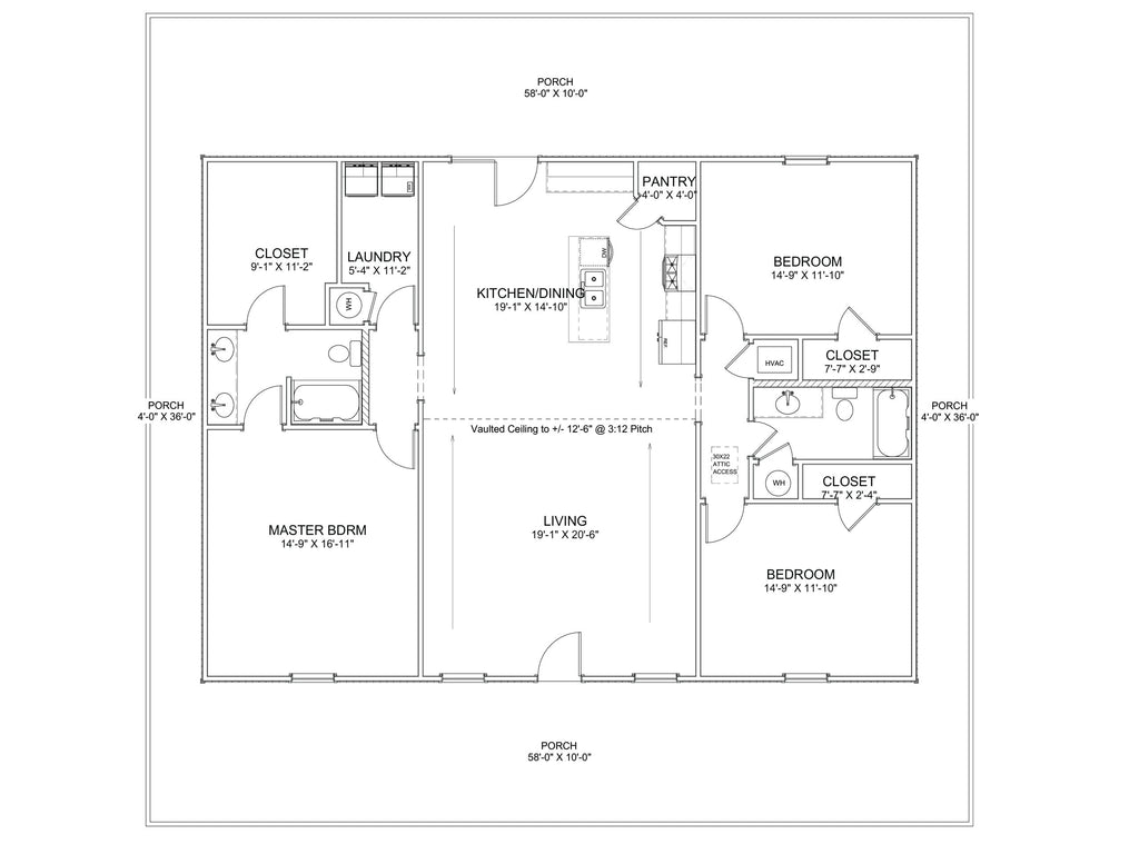 Prairie Oak Estate Affordable House Kit (3 bed 2 bath)