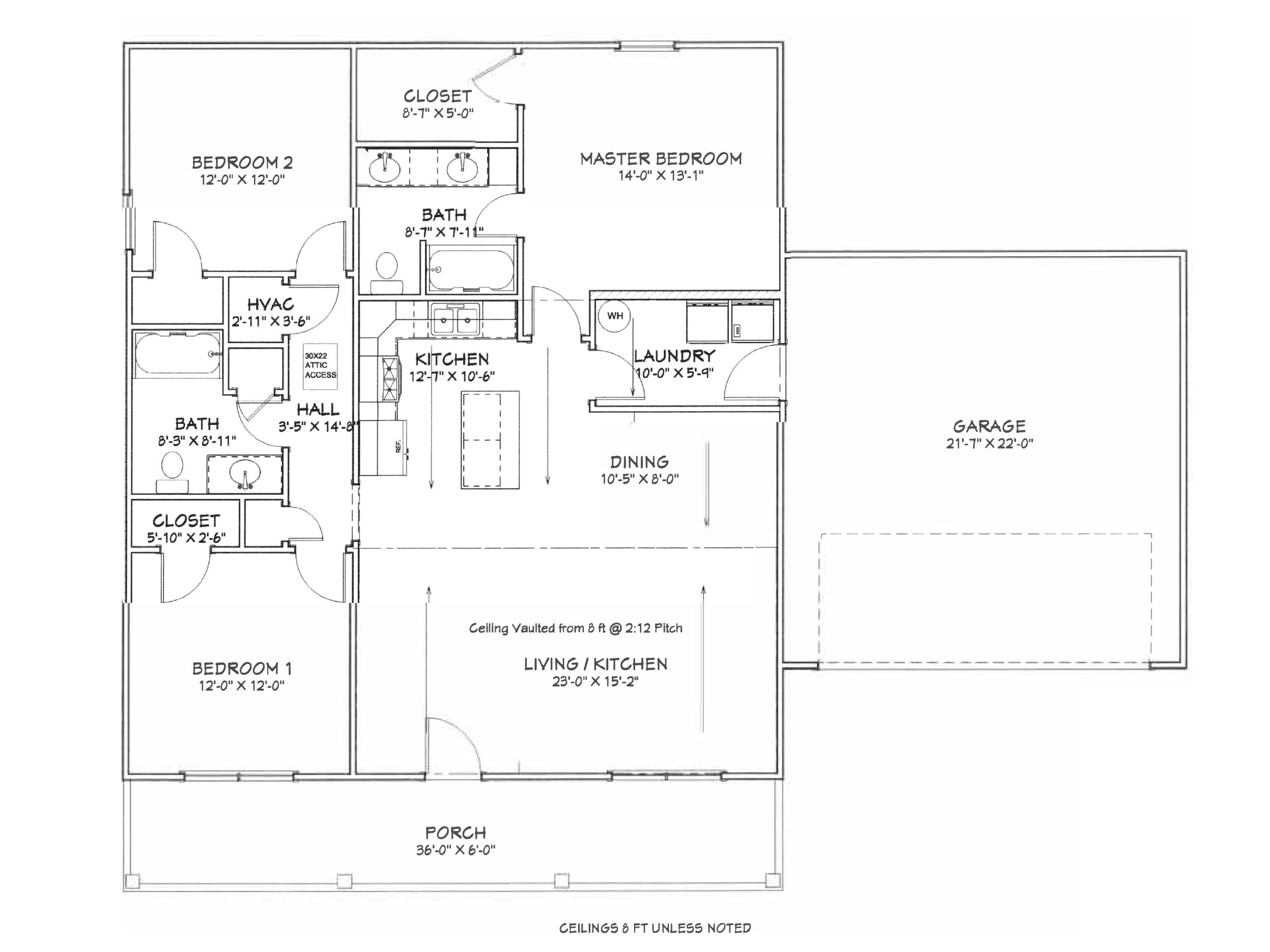 Timbercrest Garage Ranch Affordable House Kit