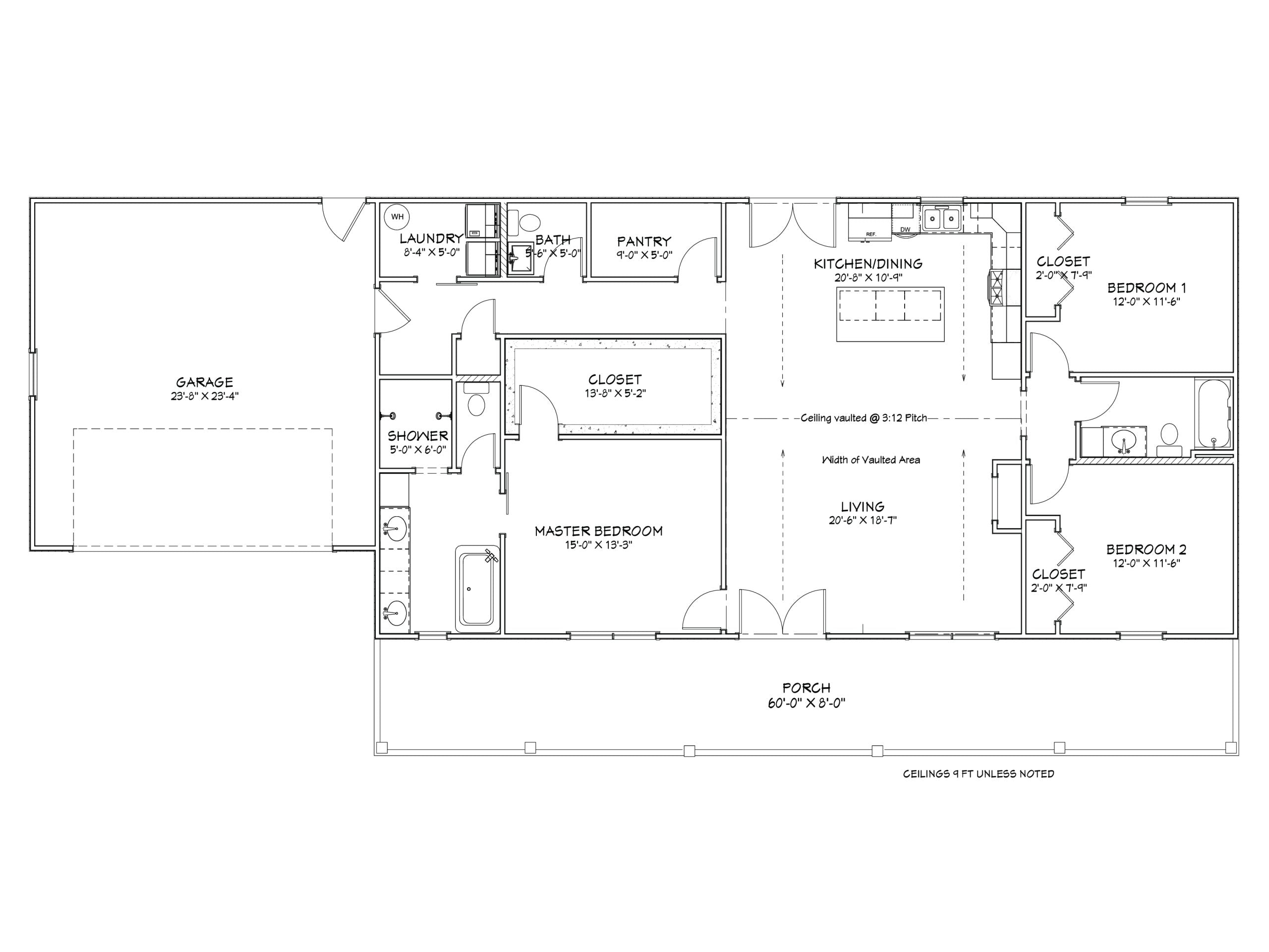 Vader Ridge Affordable House Kit (3 bed 2 bath plus 2 Car Garage)